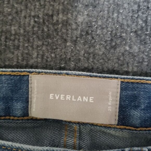 EVERLANE Relaxed Straight Fit Womens Jeans Medium Wash Size 27 Regula90's - Picture 3 of 7